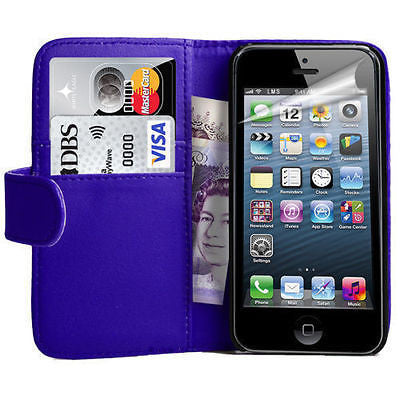 Blue Real Pu Leather Flip Book Case Cover For iPhone 6 (4.7