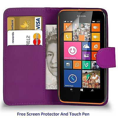 NOKIA LUMIA N520 520 WALLET BOOK TYPE PU LEATHER COVER FREE SCREEN PROTECTOR
