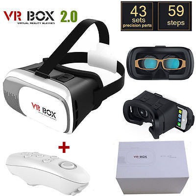 Universal 3D Virtual Reality VR Box Glasses Helmet Remote for 3.5 to 6in Phone