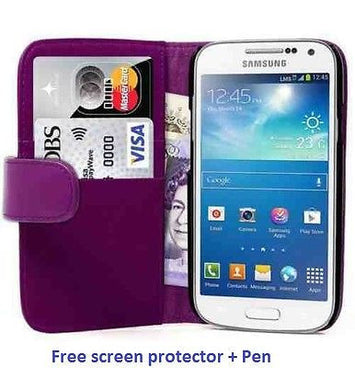 Flip Book Type Wallet Pu Leather Case For Samsung GALAXY S4 Mini  i9190.