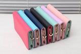 Women Black Long Leather Zip Party Fashion Phone ID Card ClutchHandbag Wallet