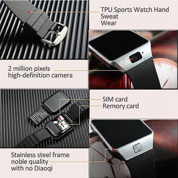 Bluetooth Smart Watch For Android HTC Samsung iPhone iOS Camera SIM SD CardSlot