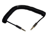 Coiled 3.5mm Aux Lead Cable Jack Car Stereo Audio Connection for PC iPhone iPod