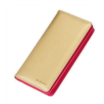 Women Gold Long Leather Zip Party Fashion Phone ID Card Handbag Wallet Purse