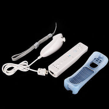 Wired Nunchuck and Remote Controller for Nintendo Wii  Silicone case Package UK