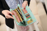 Women Hot Pink Long Leather Zip Party Fashion Phone ID Card ClutchHandbag
