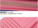Women Black Long Leather Zip Party Fashion Phone ID Card ClutchHandbag Wallet