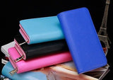 Women Hot Pink Long Leather Zip Party Fashion Phone ID Card ClutchHandbag