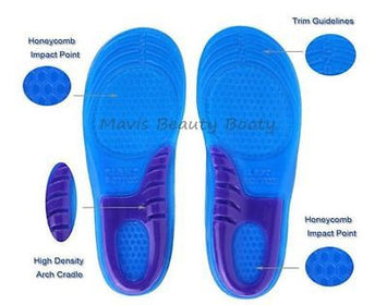 New Male Orthotic Foot Sole Arch Support Massaging Gel Silicon Sport Insoles