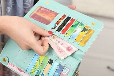 Pink Leather  Party Fashion Wallet Phone ID Card ClutchHandbag CardCoin Wallet