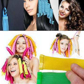DIY Hair Roller Curlers Large Magic Circle Twist  Spiral Styling Tool 18 Pcs set