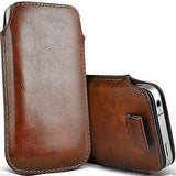 Real Pu Leather Pull Tab Slide in Pouch Cover For Apple iPhone 4/4G/4S & 5/5G/5S