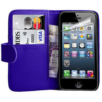 Blue Real Pu Leather Flip Book Case Cover For iPhone 6 (4.7