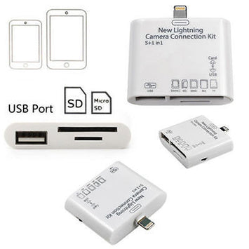 NEW USB CARD 5-IN-1  CAMERA CONNECTION KIT READER ADAPTOR FOR IPAD AIR MINI