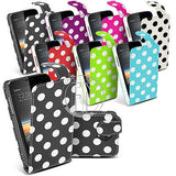 POLKA DOT FLIP CASE LEATHER CASE COVER POUCH FOR BLACKBERRY Z10 BB Z10
