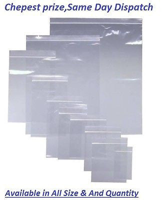 100X SGRIP SEAL SELF RESEALABLE POLYTHENE PLASTIC BAGS FOR SMALL AND LARGE THING