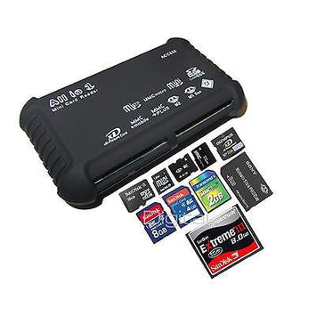 USB Memory All in One 1 SD SDHC Mini Micro M2 MMC XD CF Black Card Reader Writer
