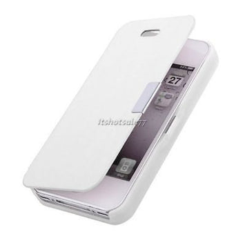 White Hard Back Flip Book Wallet Case Cover For New Apple iPhone 5 5S
