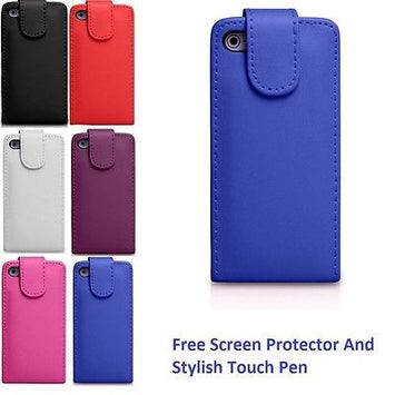 Real Pu Leather Flip Stand Case Cover For iPhone 6 6S with Screen Protector