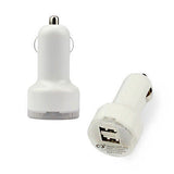 WHITE DUAL USB CAR CHARGER ADAPTOR FOR SAMSUNG/ NOKIA/ HTC/BLACKBERRY/APPLE IPAD
