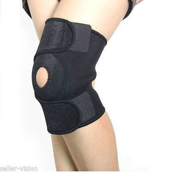 Black Neoprene Patella Elastic Knee Brace Fastener Support Guard Gym Sports