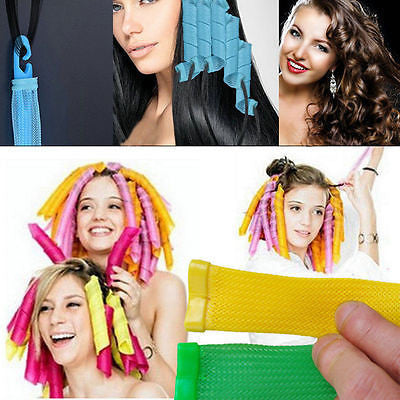 DIY Hair Roller Curlers Large Magic Circle Twist  Spiral Styling Tool 18 Pcs set