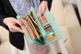 Women Long Leather Zip Holder  Phone ID Card Party Fashion Wallet Purse  Busines