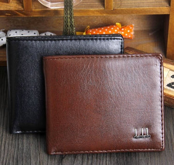 New Vintage Mens Wallets Fine Bifold Brown Black pu leather Credit Card Cool
